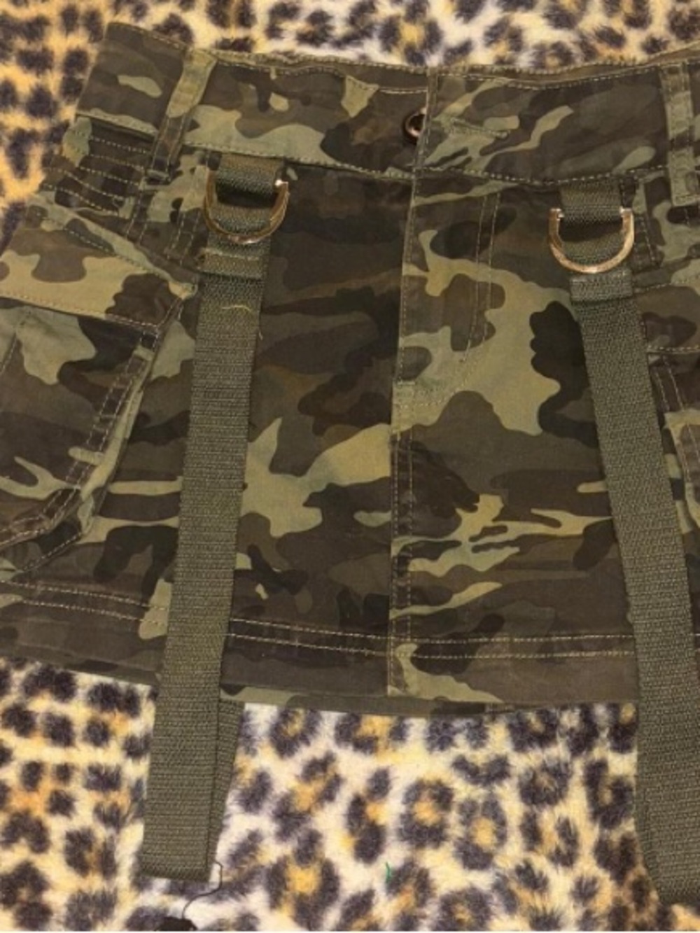 Fashion Nova Camo Mini Skirt with Utility Straps